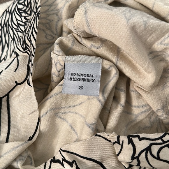 Rachel Pally Cream Black Floral Short Sleeve Dress Size Small - Picture 9 of 10